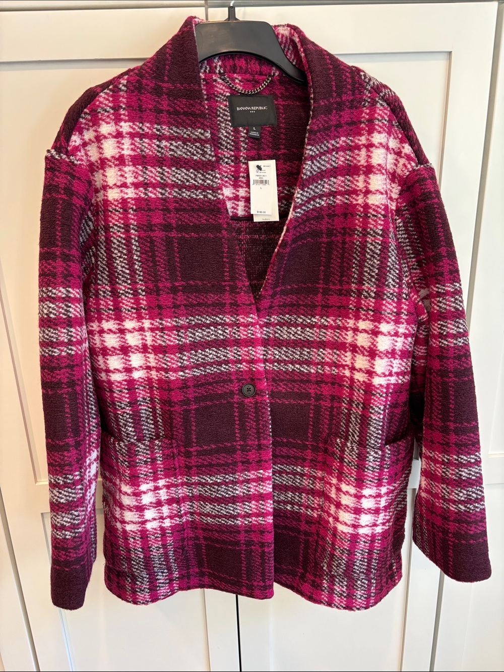 Banana Republic Knit Boucle Plaid Autumn Jacket Large⭐️⭐️⭐️⭐️⭐️ NWT 🍂